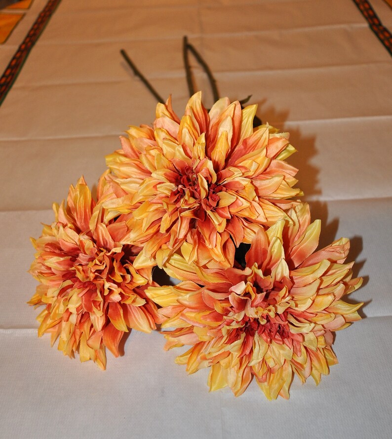Lot of 3 Orange Ashland® Dahlia Stem 27 Flowers | Etsy