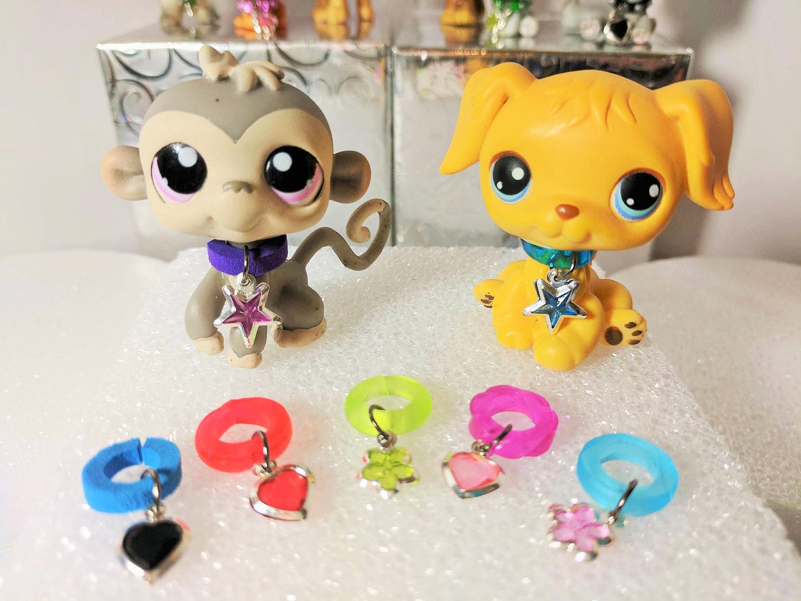 Littlest Pet Shop Accessories Custom Charm Collars Lot of 5 Etsy