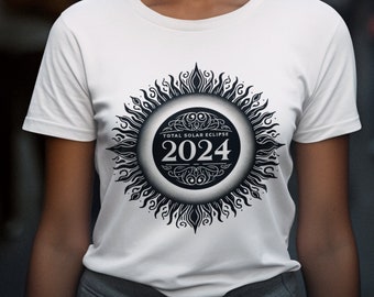 Eclipse 2024 Path of Totality Tshirt, Celestial Design, Total Solar Eclipse Souvenir Tee, USA Event Shirt, Plus Size Shirt