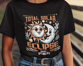 Eclipse 2024, Path of Totality T-shirt, Retro Design, Total Solar Eclipse Souvenir Tee, USA Event Shirt, Plus Size Shirt