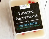 Twisted Peppermint Soy Wax Melts Tarts Scented Clamshell Holiday Mint Christmas Red White Vanilla Scentsy Home Decor