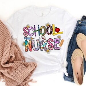 School Nurse Short Sleeve Tee, T-Shirt, School Nurse Shirt, School Nurse Gift, Back to School, School Nurse Appreciation