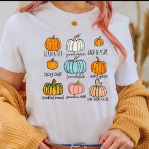 Halloween Pumpkin Shirt, Pumpkin Varieties Tshirt, Pumpkin Shirt, Pumpkins T-shirt