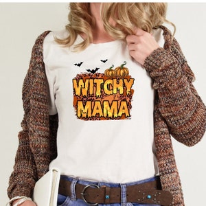 Witchy Mama TShirt, Witchy, Halloween Shirt, Witch Tshirt, Leopard Print, Halloween TShirt, Halloween Costume, Halloween Party, Mama Bear