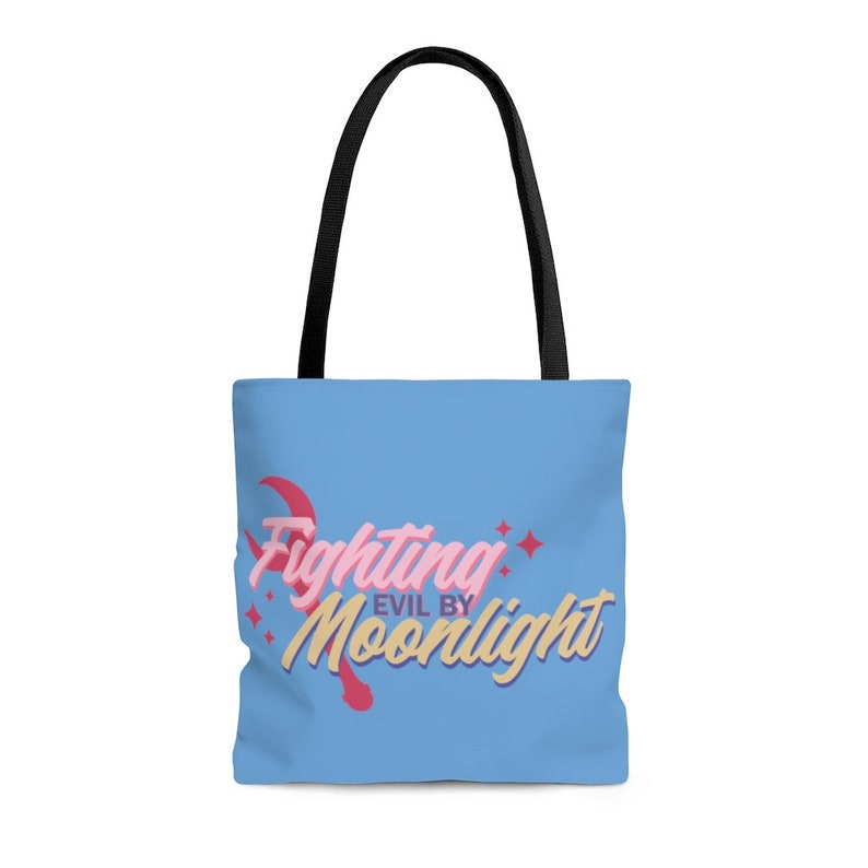 Sailor Girl Tote Bag, Fighting Evil By Moonlight, Anime Tote Bag, Anime Moon, Sailor Scout-Inspired image 2