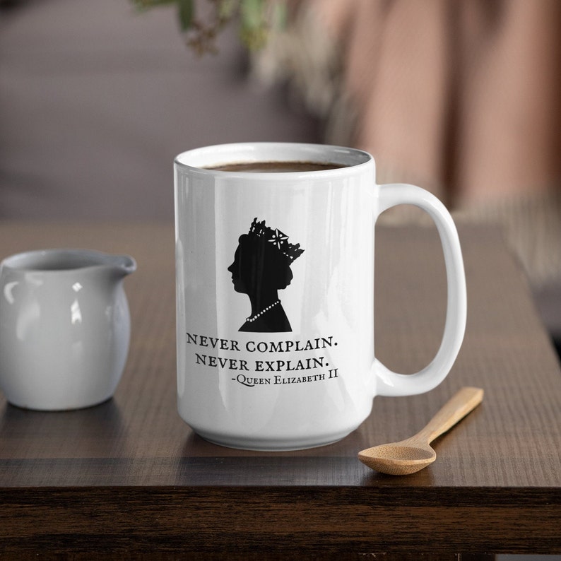 Queen Elizabeth Mug, RIP Queen Elizabeth, Her Majesty the Queen Mug Rest in Peace Queen of England Mug, Large Coffee Mug, Pumpkin Spice Mug, image 5