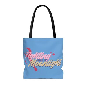 Sailor Girl Tote Bag, Fighting Evil By Moonlight, Anime Tote Bag, Anime Moon, Sailor Scout-Inspired image 4