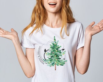 Minimalist Christmas Shirt, Emerald Green, Merry and Bright, Womens Holiday Christmas Shirt, Christmas Shirt for Women, Christmas Women