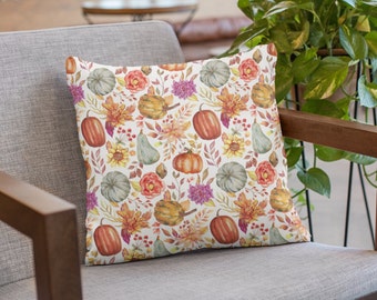 Fall Decor, Fall Throw Pillow Cover, Pumpkin Pillows, Fall Throw Pillows, Welcome Autumn, Happy Fall Y'all Square Pillow Case