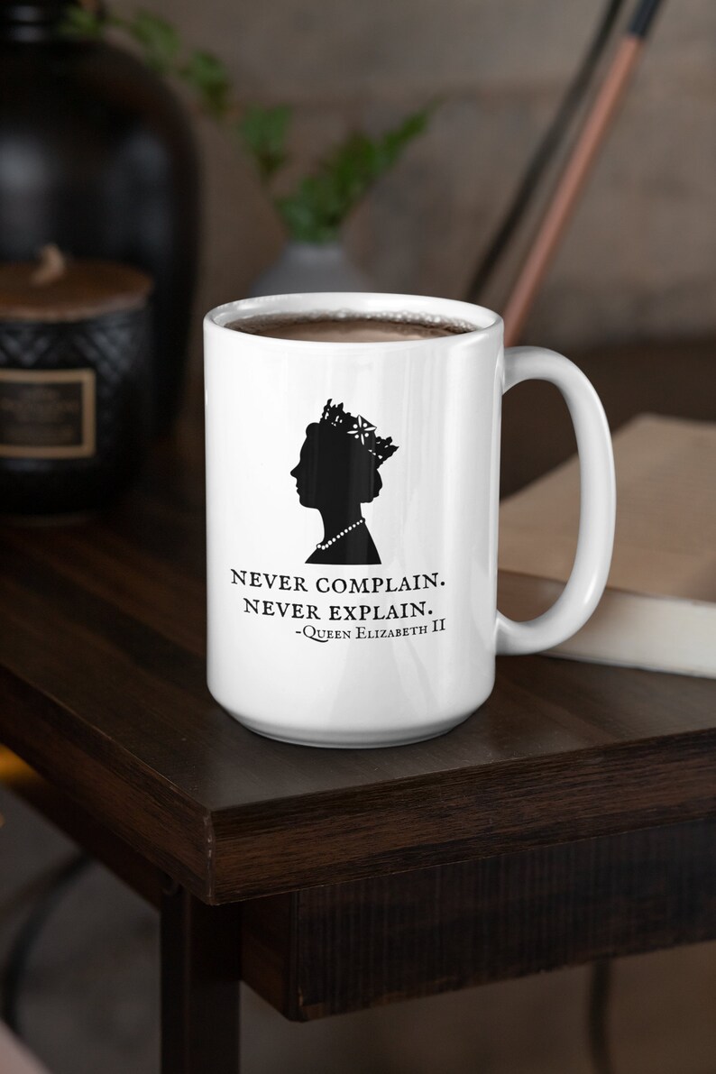 Queen Elizabeth Mug, RIP Queen Elizabeth, Her Majesty the Queen Mug Rest in Peace Queen of England Mug, Large Coffee Mug, Pumpkin Spice Mug, image 6