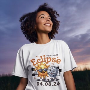 Eclipse 2024 Path of Totality Tshirt, Retro Design, Total Solar Eclipse Souvenir Tee, USA Event Shirt, Plus Size Shirt, Texas image 3