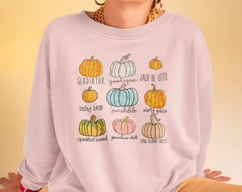 Fall Sweatshirt, Pumpkin Varieties Sweatshirt, Thanksgiving Shirt, Pumpkin Pie Sweatshirt, Autumn shirt