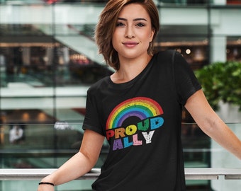 Ally Shirt, Safe Person Shirt, Retro Pride Shirt, LGBTQ Shirt, Pride Month Shirt, Proud Ally Shirt, Equality Shirt, Up to 5xl Shirt