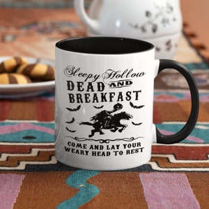 Sleepy Hollow Dead and Breakfast Coffee Mug, Sleepy Hollow Mug, Coffee Fanatic Gift, Halloween Mug, Spooky Season, Goth Coffee Mug, Cocoa