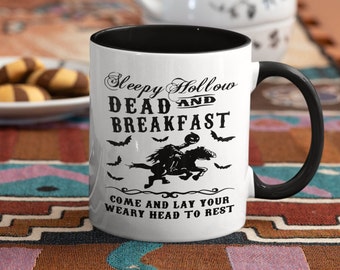 Sleepy Hollow Dead and Breakfast Koffie Mok, Sleepy Hollow Mug, Coffee Fanatic Gift, Halloween Mok, Spooky Seizoen, Goth Koffie Mok, Cacao