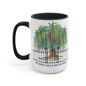 Mardi Gras Bead Tree Coffee Mug, Bead Tree, Mardi Gras Tree Coffee Mug, Large Coffee Mug, New Orleans, Coffee Lover Mug, Coffee Gift image 7