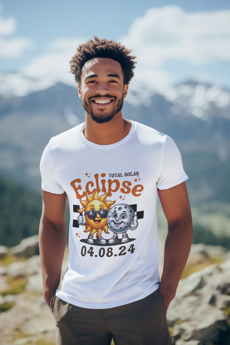 Eclipse 2024 Path of Totality Tshirt, Retro Design, Total Solar Eclipse Souvenir Tee, USA Event Shirt, Plus Size Shirt, Texas image 2