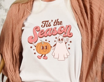 Halloween Tshirt, Tis the Season Shirt, Spooky Season TShirt, Retro Pumpkin Shirt, Halloween Ghost Shirt