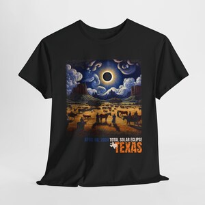 Eclipse 2024 Path of Totality Tshirt, Texas Design, Solar Eclipse Souvenir Tee, USA Event Shirt, Plus Size Shirt, Cowboy Gift image 4