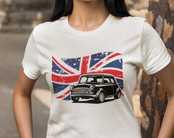 Great Britain Shirt, Morris Mini Cooper, Queen Elizabeth Shirt, United Kingdom Flag, Great Britain, Queen Tribute, Queen Shirt, Plus Size