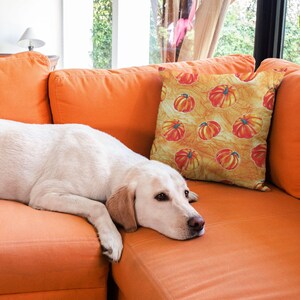 Pumpkin Pillow Cover: Fall Decor, Square Accent Pillow