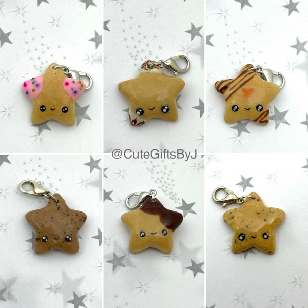 Kawaii Star Cookie Charm - Polymer Clay Charm // Chocolat // Confiture // Glaçage // Bijoux alimentaires // Fimo Premo