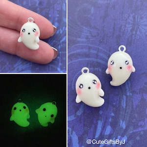 Lindo encanto fantasma Kawaii - encanto de arcilla polimérica, noctilucente, joyería
