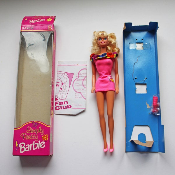1995 Simply Pretty Barbie, Open Box Refurbished, Vintage 90s Boxed Barbie, Mattel, Superstar Era Barbie, Barbie Collection