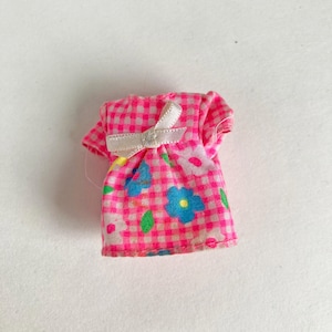 Vintage Kelly Doll Pink Checkered Top: 1996 Potty Training Outfit