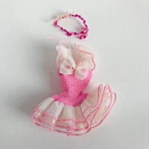 Vintage Pretty Surprise Barbie Dress: 1992 Pink Tutu with Hair Ribbon