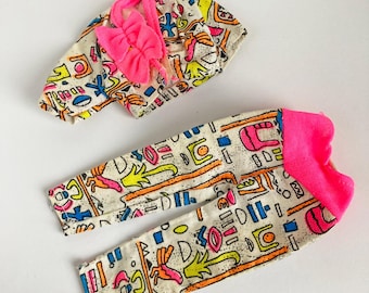 Vintage 1990s Barbie Outfit: Patterned Fashion Pack Set