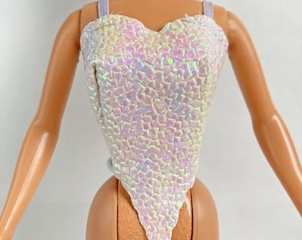 Vintage 1990 Costume Ball Barbie Iridescent Bodice: Mattel Doll Clothing
