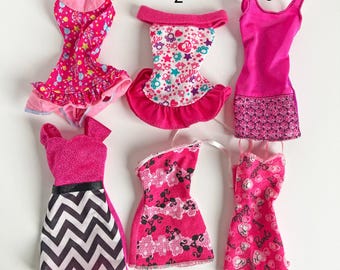 Vintage Barbie Dresses 2000s Y2K Pink Glitter Doll Clothes Mattel Fashion