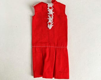 Vintage Skipper Doll Red Dress: What's New At The Zoo Outfit, 1966