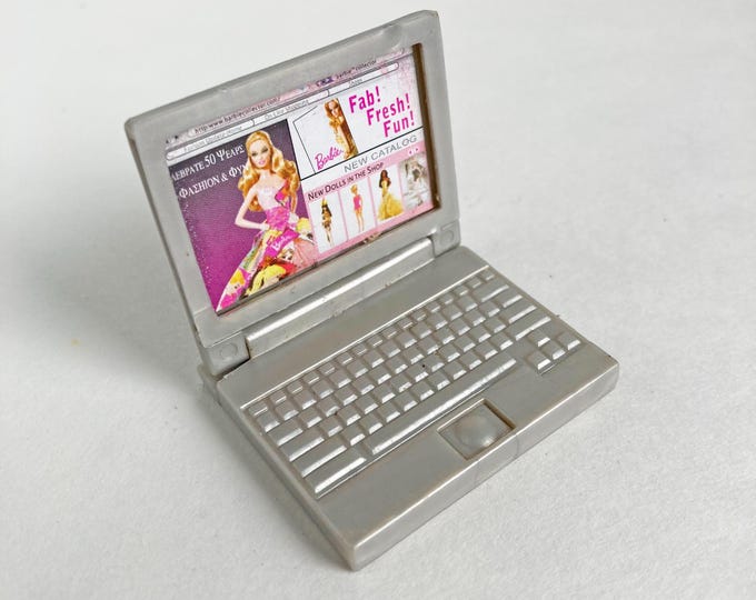 Barbie Basics Laptop Computer, Barbie Doll Laptop, 90s/2000s, Miniature ...