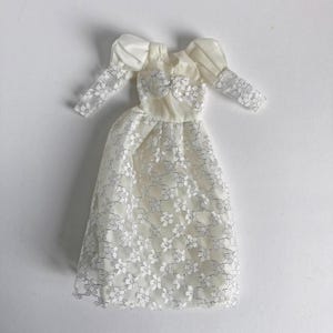 Vintage Barbie Clone Lace Wedding Dress, Barbie Dress, Vintage Doll Wedding Dress, Barbie Clothes