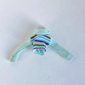 Vintage Bratz Wintertime Wonderland Sasha Mint Striped Top 2003, Bratz Clothes, MGA Doll Clothes, Doll Top, Clothes for 10in Doll