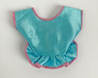 Vintage Trendy Teen Skipper Top: 1989 Blue & Pink Trim Shirt