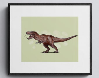 TYRANNOSAURUS REX Dinosaur ART Print, classroom decor, tyrannosaurus art print, dinosaur print, dinosaur art, dinosaur poster, t-rex art