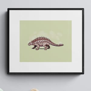 ANKYLOSAURUS Dinosaur ART PRINT, décoration de salle de classe, affiche de dinosaure, art mural pour enfants, impression de dinosaure pour chambre de bébé, cadeaux dinosaure, art de salle de classe