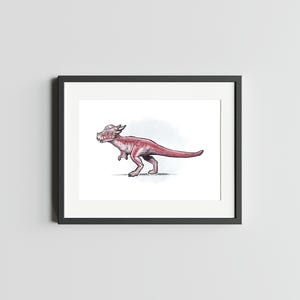 Impression d'art dinosaure 5 x 7 STYGIMOLOCH Décoration d'intérieur d'oeuvre de dinosaure pour la maison Impression d'art de carte postale de dinosaure Carte postale d'art aquarelle de dinosaure