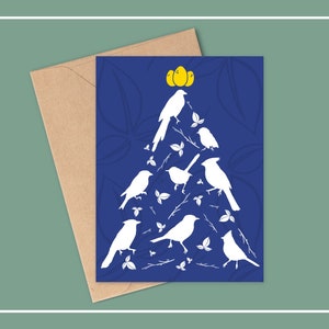 OISEAUX DE NOL, carte de vœux, carte de voeux de vacances, carte de Noël vierge, carte de voeux vierge, carte geai bleu, carte loriot, cardinal