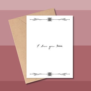 Carte d'anniversaire 3000 I LOVE YOU, carte de voeux d'amour, carte d'anniversaire vierge, carte de voeux vierge, carte d'amour, carte d'anniversaire ringard