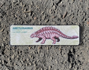 ANKYLOSAURUS DINOSAUR BOOKMARK, Dinosaur Gifts, Bookmarks for Kids Gift for Bookworms, Gift for Book Lovers, Gift for Readers