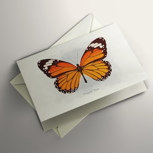 Carte de remerciement PAPILLON MONARCH Carte de voeux minimaliste Cartes de remerciement Carte de voeux papillon Carte de remerciement printanière