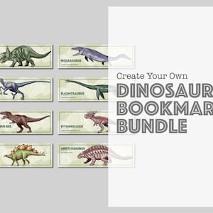 DINOSAUR BOOKMARK BUNDLES, Dinosaur Gifts, Gifts for Bookworms, Gifts for Readers, Book Accessories, Lootbag Stuffers, Dinosaur Party Favors