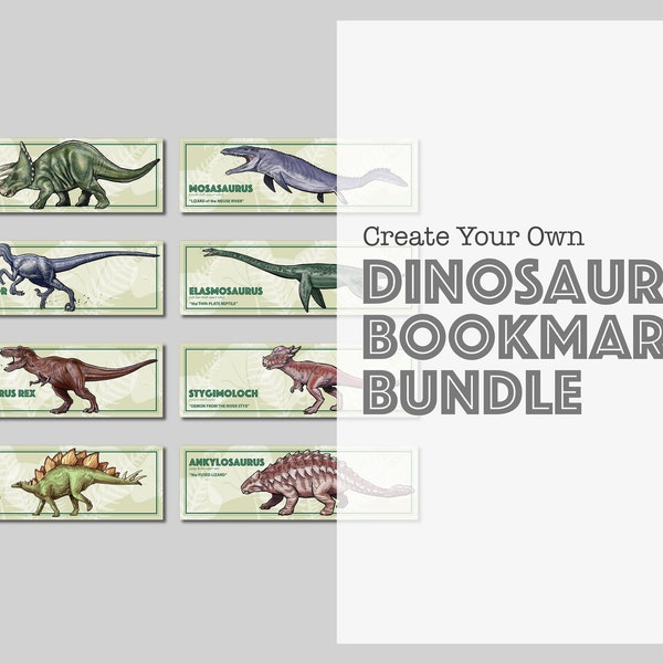 DINOSAUR BOOKMARK BUNDLES, Dinosaur Gifts, Gifts for Bookworms, Gifts for Readers, Book Accessories, Lootbag Stuffers, Dinosaur Party Favors