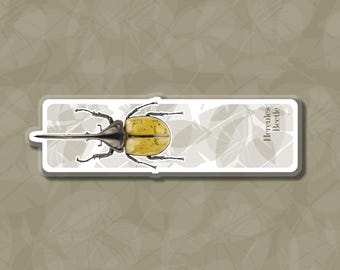 HERCULES BEETLE BOOKMARK for Kids Bookmarks for Geeks Gifts for Nerds Bookmark with Insects Bookmark for Readers Bookmark Gift for Kids