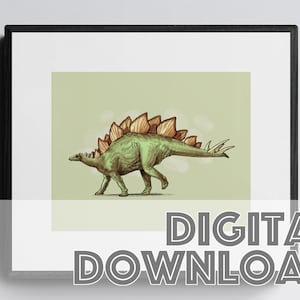 STEGOSAURUS Dinosaur Print, Printable Art Print, Digital Art Print, Instant Download, Dinosaur Gifts, Dinosaur Poster, Digital Wall Art