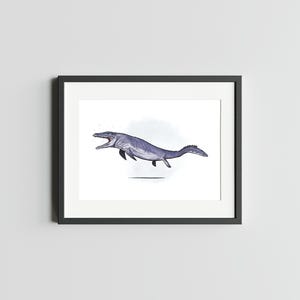 Impression d'art dinosaure MOSASAURUS 5 x 7 décoration d'art de dinosaure pour la maison Impression d'art de carte postale de dinosaure Carte postale d'art aquarelle de dinosaure